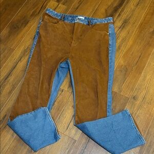 Good American women’s faux suede front high rise jeans size 16